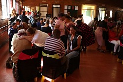 Guests engaging in an exercise.